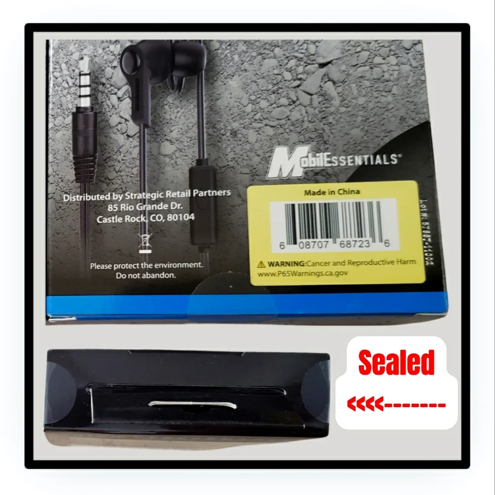 🥳NEW/SEALED WIRED EARBUDS/w CONTROLS & MICROPHONE